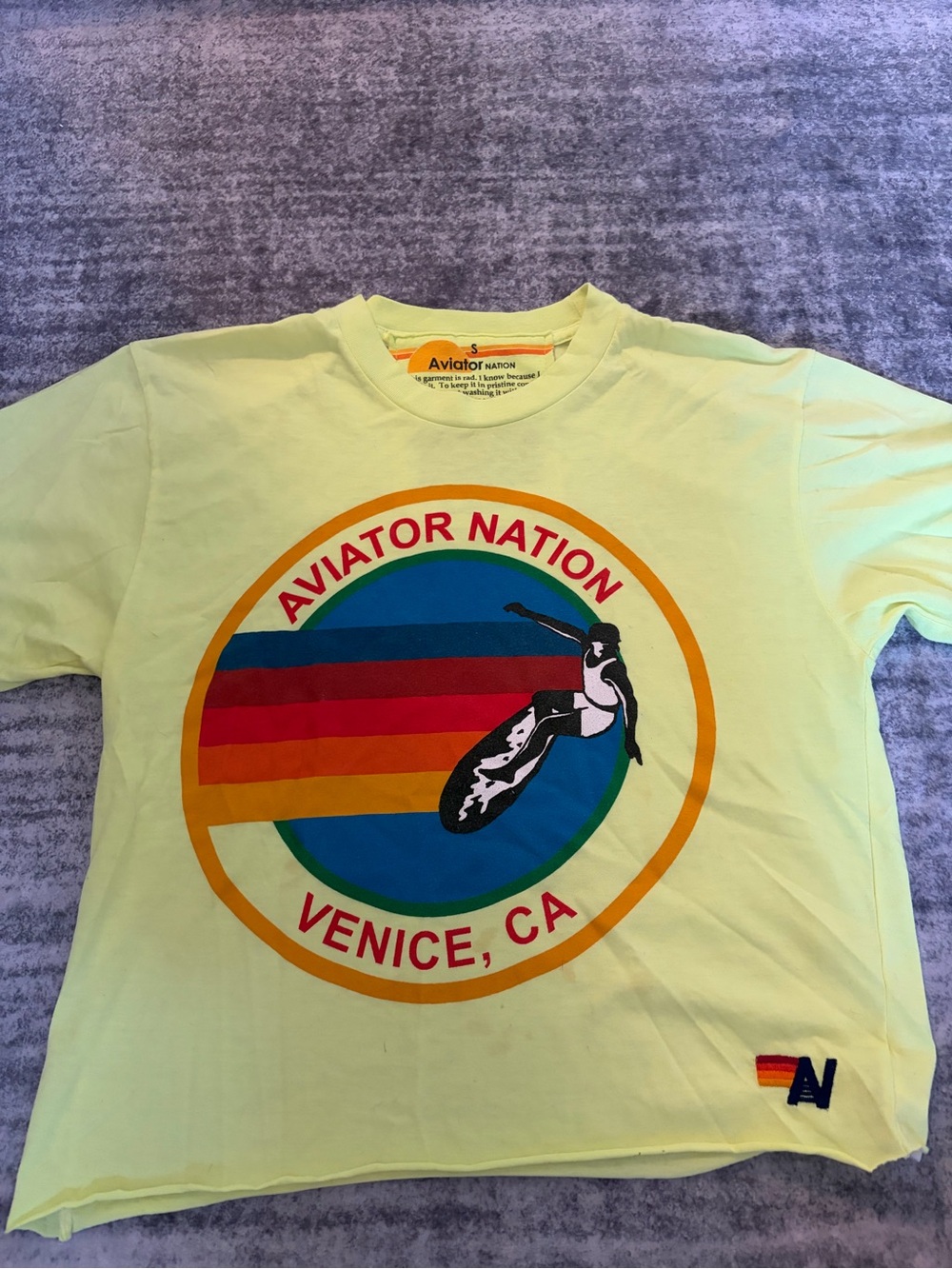 Aviator Nation Lime Surf Logo T-Shirt